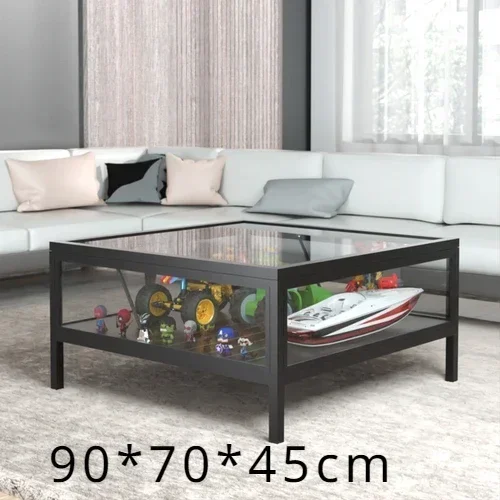 Customized Nordic coffee table, living room, household tempered glass small unit, LEGO handheld storage and display cabinet