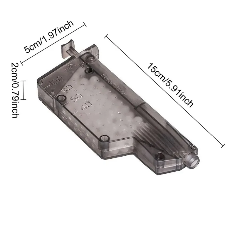 Magazynki do pistoletów na kulki hydrożelowe 7mm Speed Loader, 100 sztuk, akcesoria do pistoletów na miękkie kulki, szybki, przezroczysty ładowarka do airsoftu, zabawka dla dzieci.