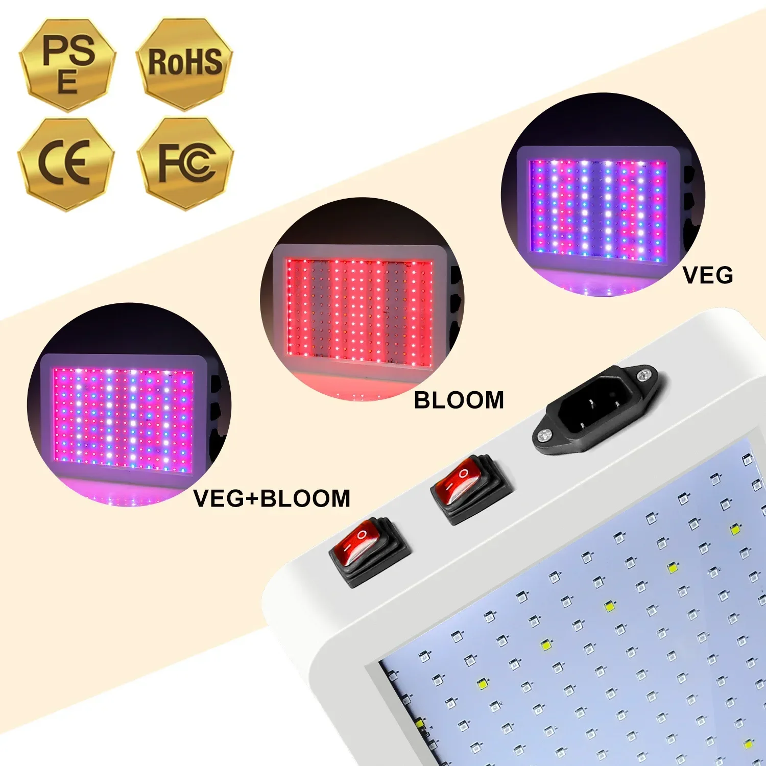 LED Grow Light Full Spectrum Quantum Board Plant Lamp Indoor Hydroponic Flower Seeds Greenhouse Vegetable Growth Box Cultivation