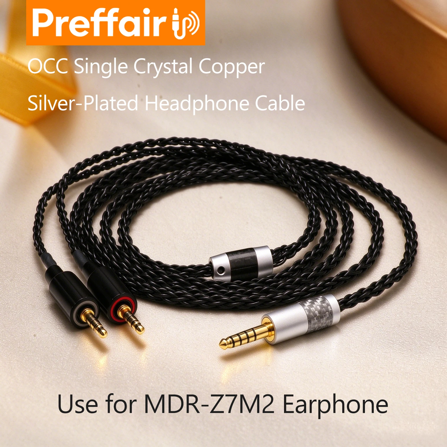 Preffair 7N OCC Headphone 8 core Audio Upgrade Cable 3.5/4.4mm Balanced Plug For MDR-Z1R Z7 Z7M2 NW-ZX707