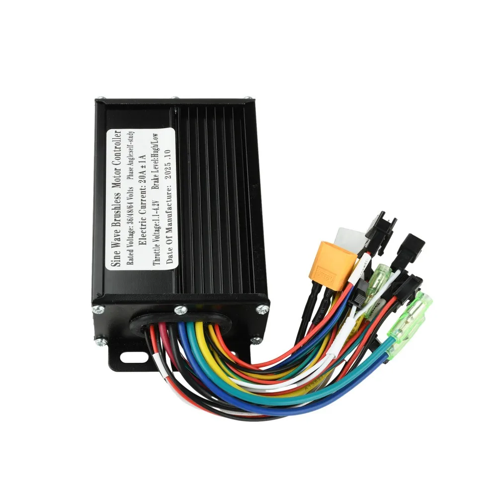 DC36V/48V/64V 750W-1500W Brushless Motor Controller Electric Bike Black Aluminum Alloy Sine Wave DC Electric Motor Controller