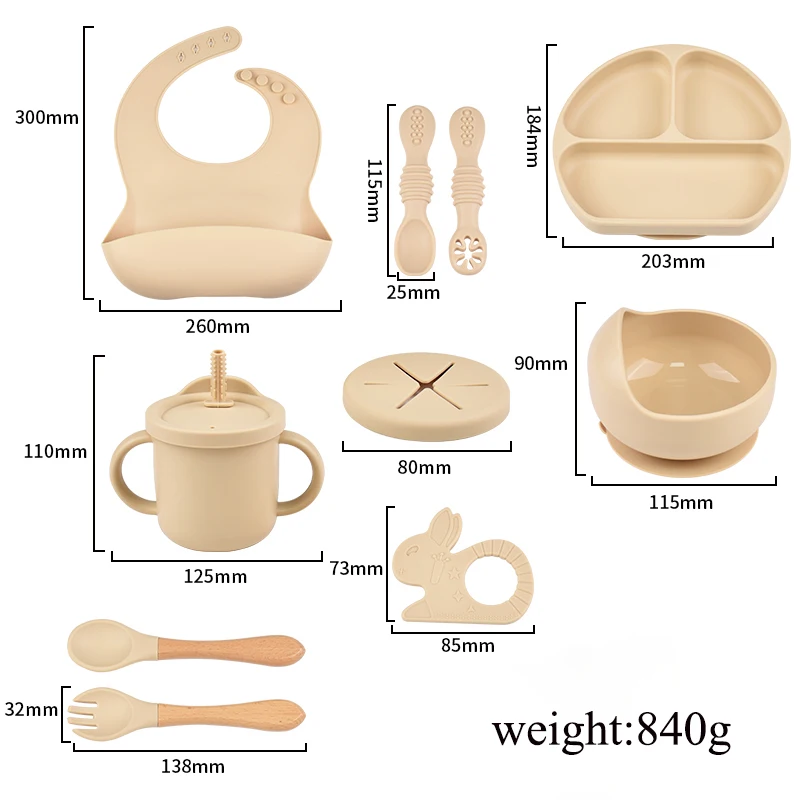 juego-de-10-piezas-de-silicona-plato-cuchara-tenedor-babero-mordedor-taza-vajilla-para-alimentacion-de-bebes-lindo-y-practico