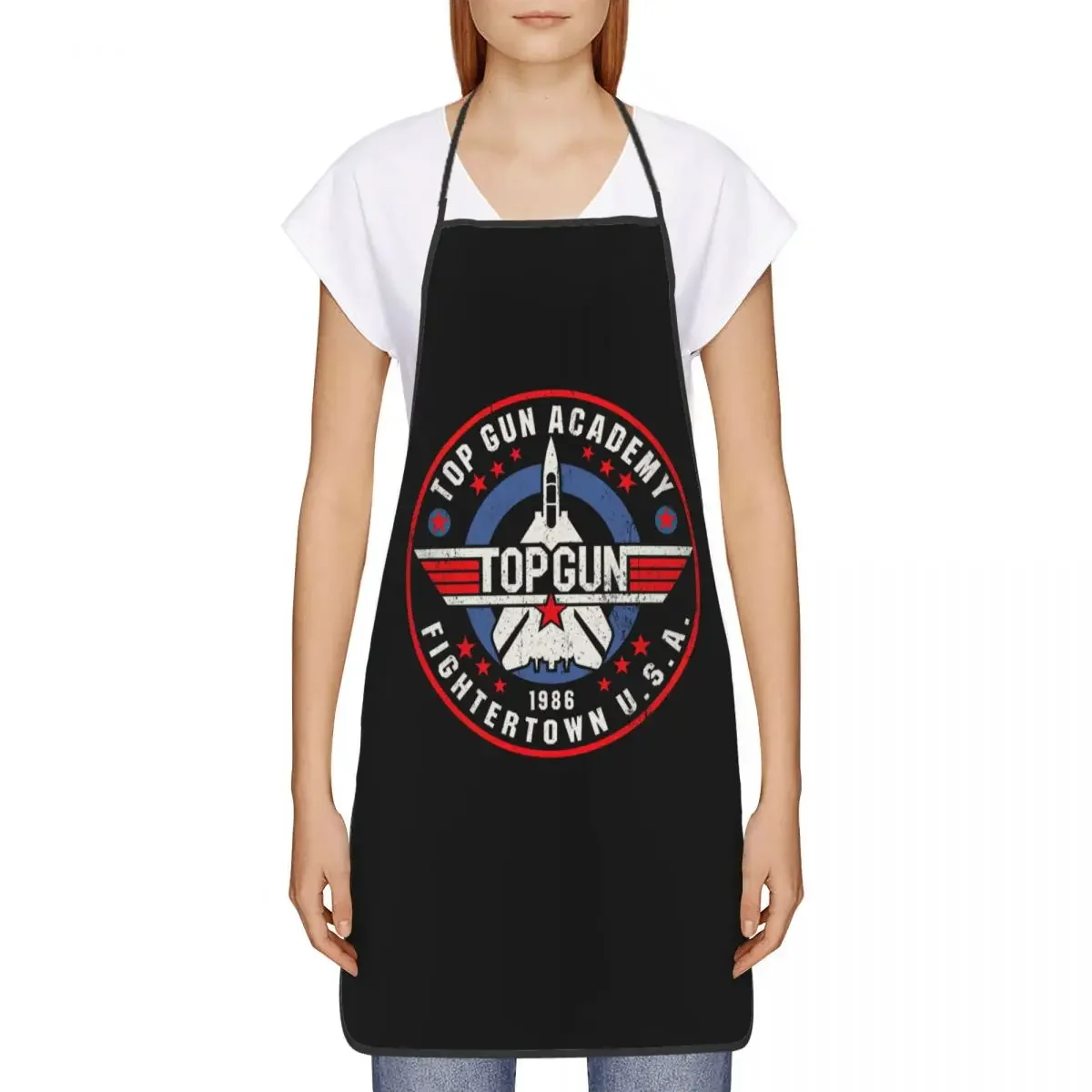 Fightertown USA Academy Apron for Women Men Adult Unisex Kitchen Chef Bib Tablier Cuisine Cooking Baking Painting