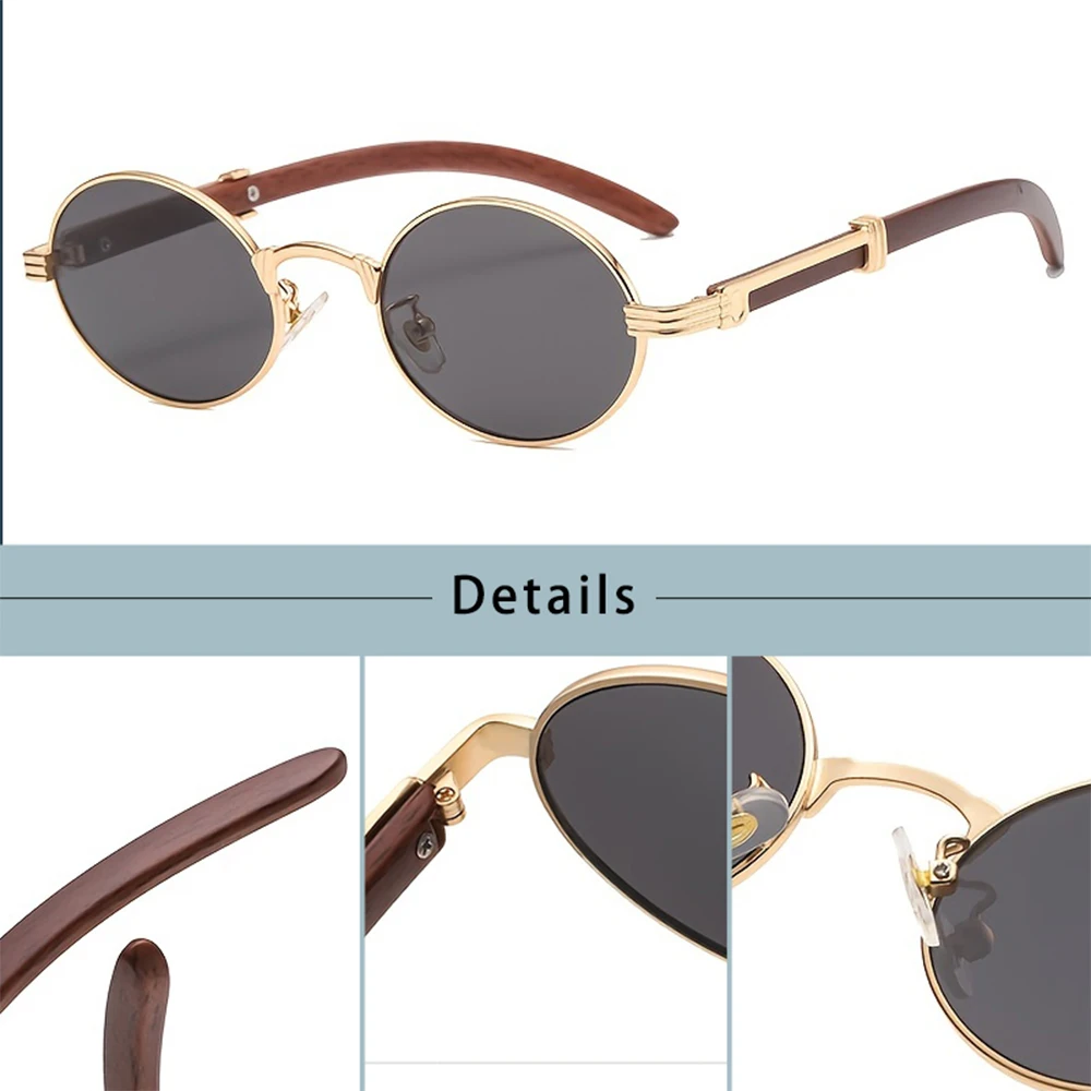 CATERSIDE Neue kleine runde Sonnenbrille mit Sehstärke für Männer und Frauen, individuelle optische Gläser, Retro-Myopie-Brille, für Reisen und den täglichen Gebrauch – Detail 2