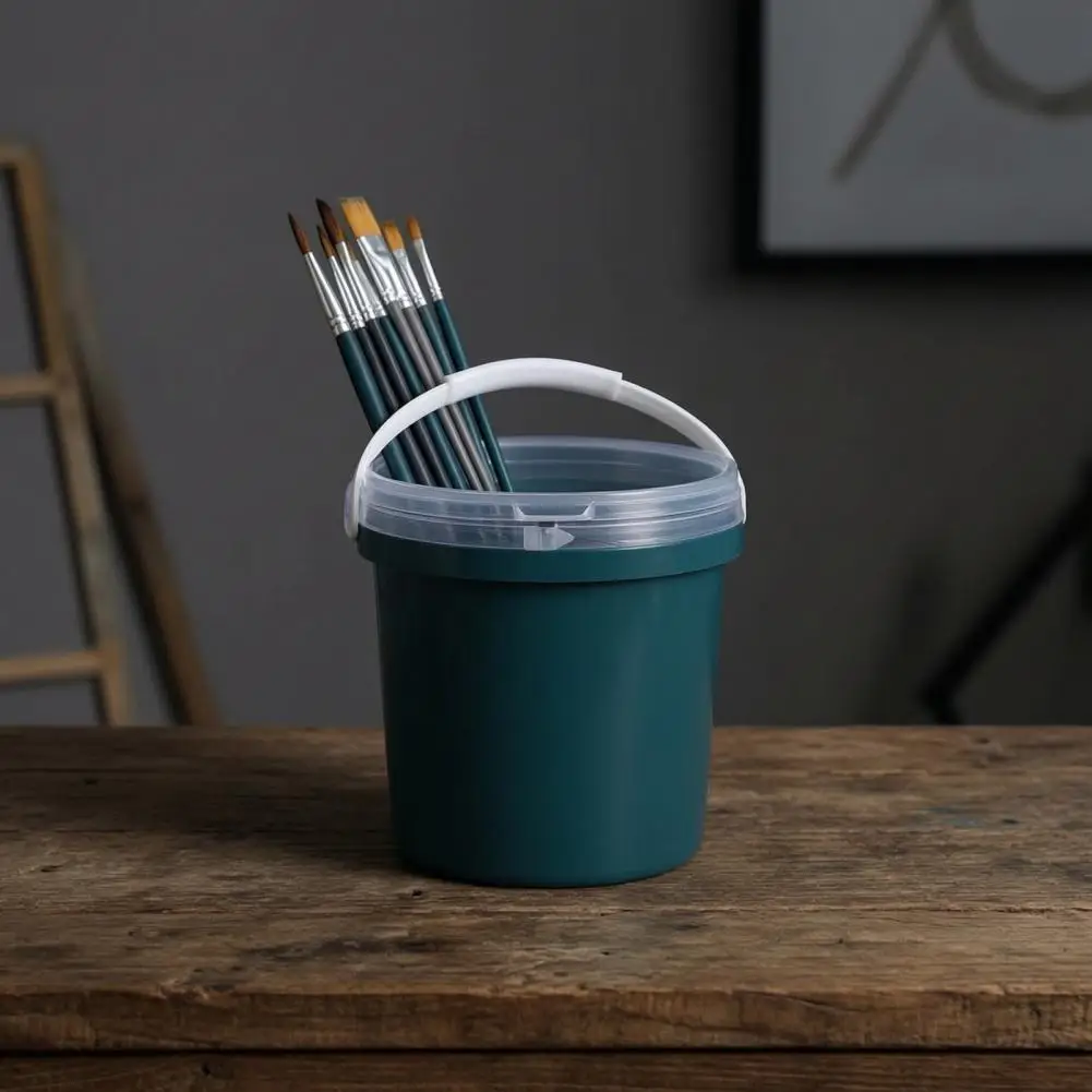 Heavy Duty Plastic Bucket Stackable Storage Pail Round Plastic Bucket with Comfortable Grip Handle Stackable Container for Home