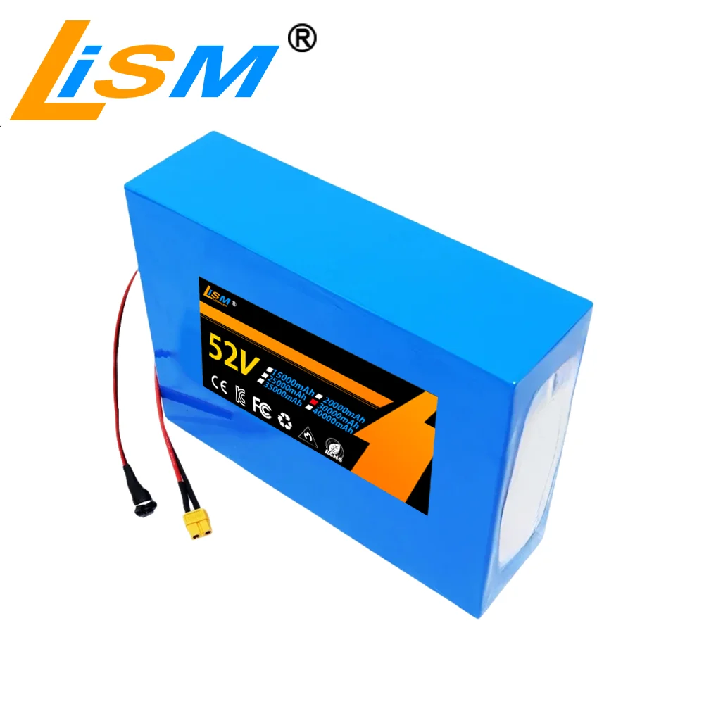 100% real capacity 52V 30Ah 18650 customizable lithium battery pack 14s10p,Free gift+58.8V charger