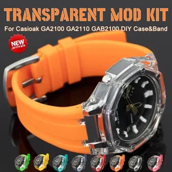 Transparent Modification Kit For Casioak GA2100 GA2110 PC Case For GAB2100 2110 Rubber Strap Cover Replacement Accessories