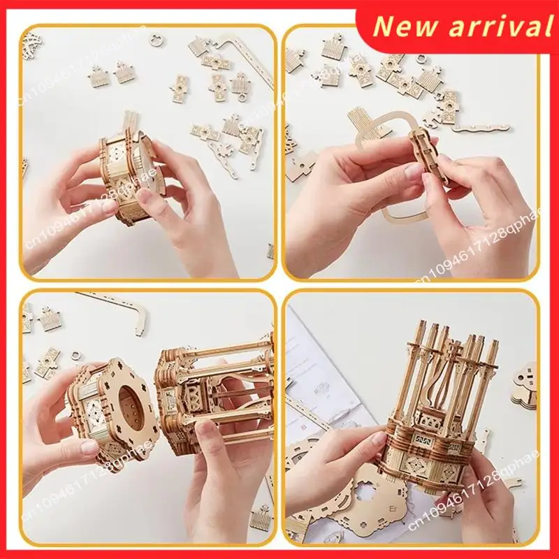 N89R 3D деревянные пазлы для взрослых Наборы моделей винтажных фонарей со светом, 3D деревянные наборы моделей фонарей для сборки дома