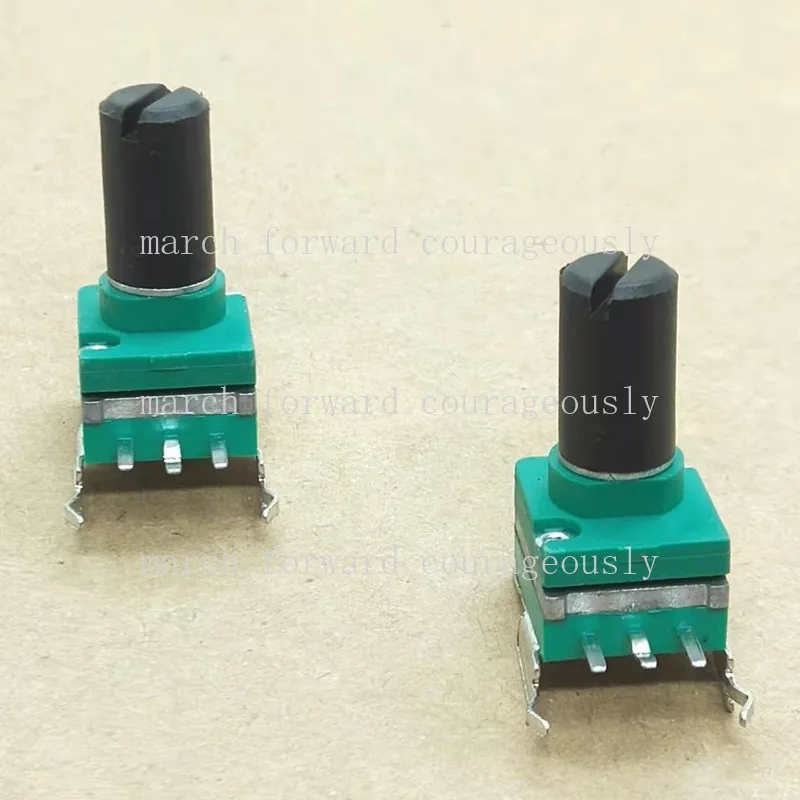 10pcs Type 09 Horizontal Single-Contact Potentiometer B50K Audio Volume 5-Pin Potentiometer Handle Length 10MM B503