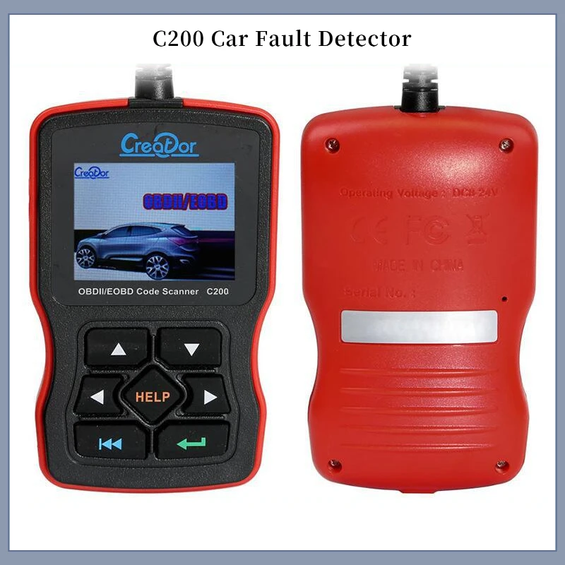 

C200 OBD2 Сканер Многоязычный диагностический инструмент Считыватель кодов Сброс двигателя