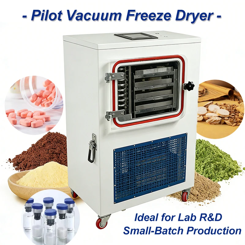 Food Industry Pilot Vacuum Lyophilizer Freeze Dryer Multi Capacity Multi-model for Export 304 Stainless Steel Customized