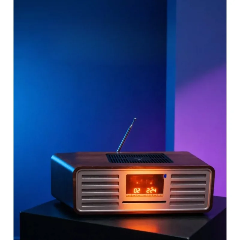 Retro Tube Amplifier CD All‑In‑One Desktop Audio System Bluetooth HiFi Sound Player With Radio Function