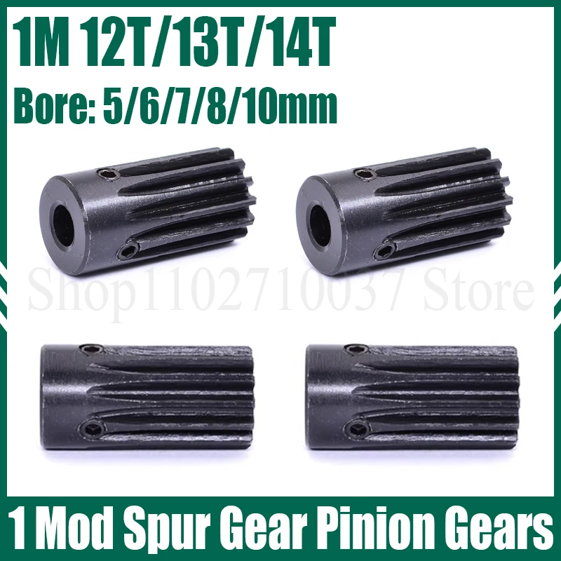 1 pz 1M 12T/13T/14T ingranaggio del motoriduttore cilindrico 45 # pignone in acciaio ingranaggi trasmissione accessori foro parte 5/6/7/8/10mm