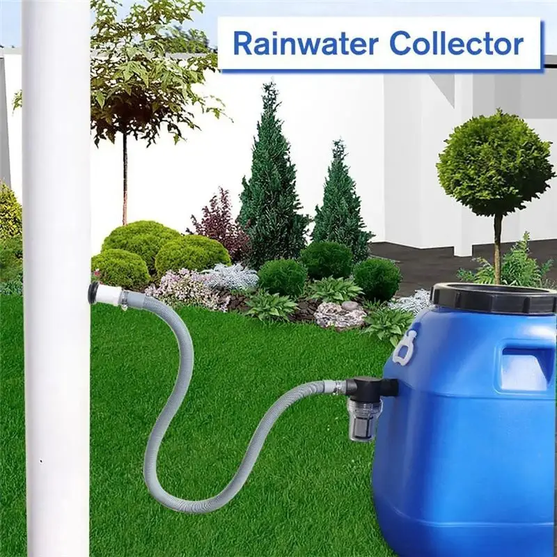 M12K-Rain Catcher Rain Barrel Diverter Rainwater Collection System 1 Set 110Mm Flex Hose Durable Sealing Rubber Ring Easy To Use
