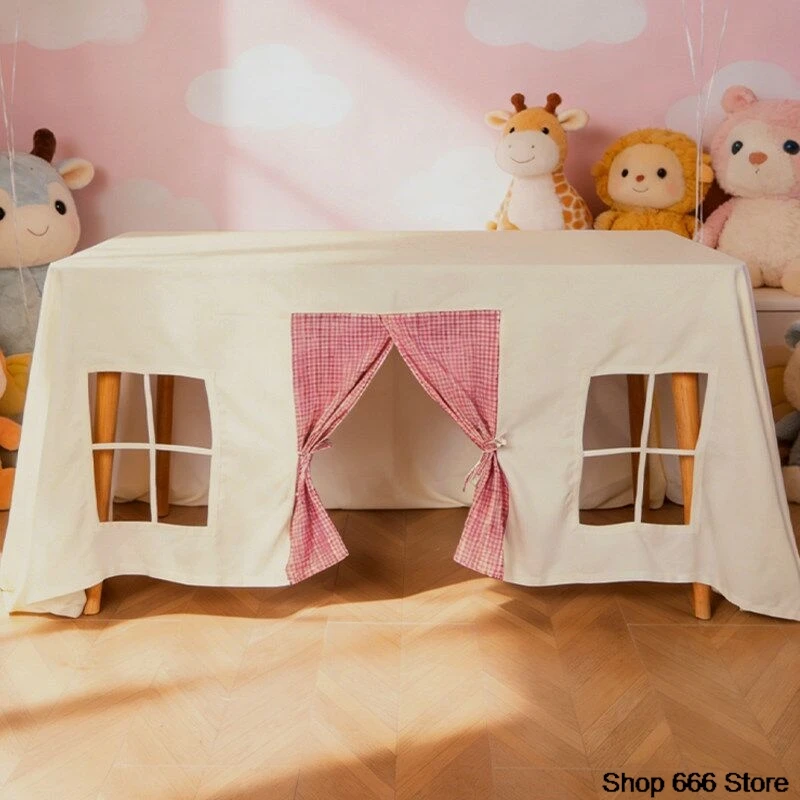 6.56ft x 9.84ft Large Tablecloth Playhouse for able Fort Cover Table Cloth Tent Playhouse for Dining Room Birthday Indoor Out