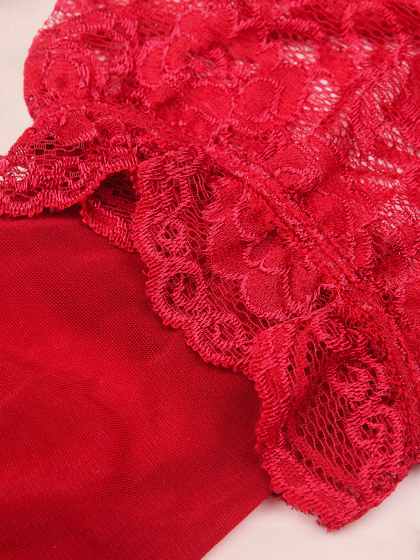 Varsbaby Spitzen-BH-Sets für Damen, nicht gepolsterter BH, Höschen, Strumpfhalter, Strümpfe, Sommerunterwäsche, Dessous, sexy – Detail 9