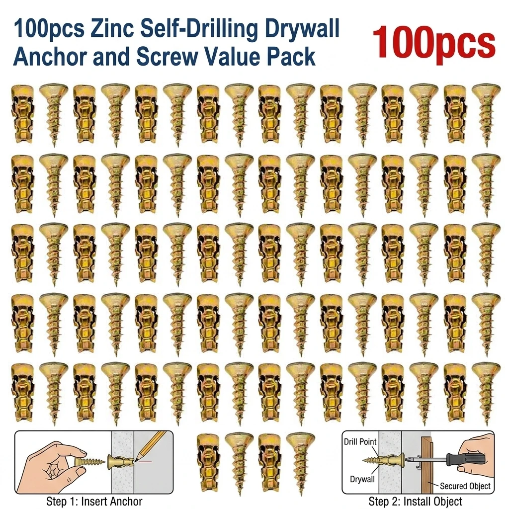 100pcs Ultra Short Expansion Screws for Stone Tiles Cabinet Sliding Wire Repair Partition Hinges Pull Basket Track Installation