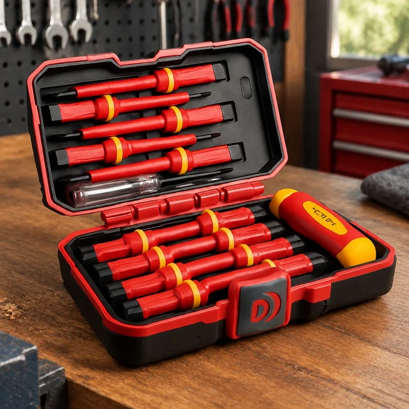 15-Piece Electrician Toolkit with Magnetic Bits, Insulated Handles Rated for 1000V Protection