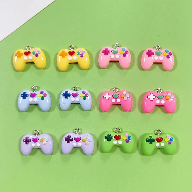 10pcs Colorful Gaming Console Gamepad Resin Charms Cute Pendant For Earring Keychains Diy Decoration Jewelry Make Accessories