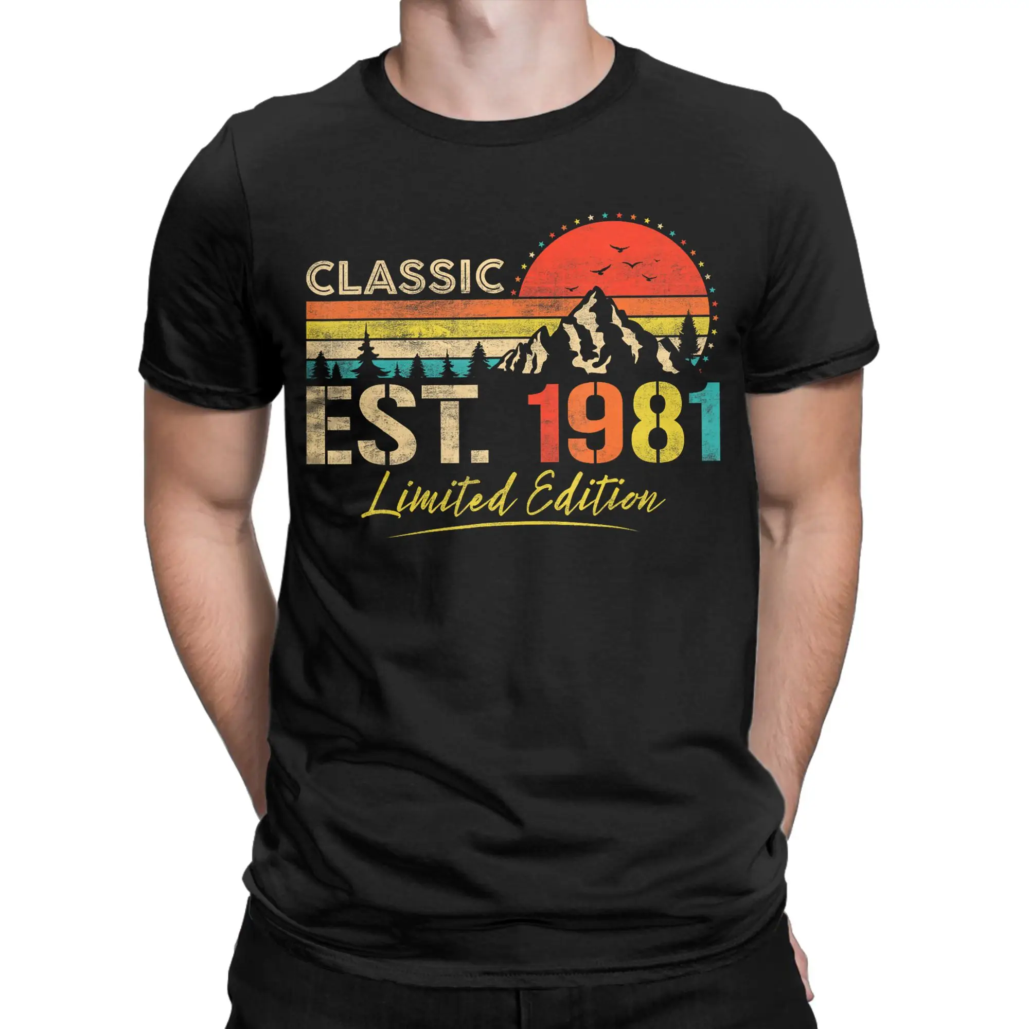 Camiseta clássica Est 1981, edição limitada, masculina, feminina, 45º aniversário, camisetas de algodão, gola redonda, roupas plus size