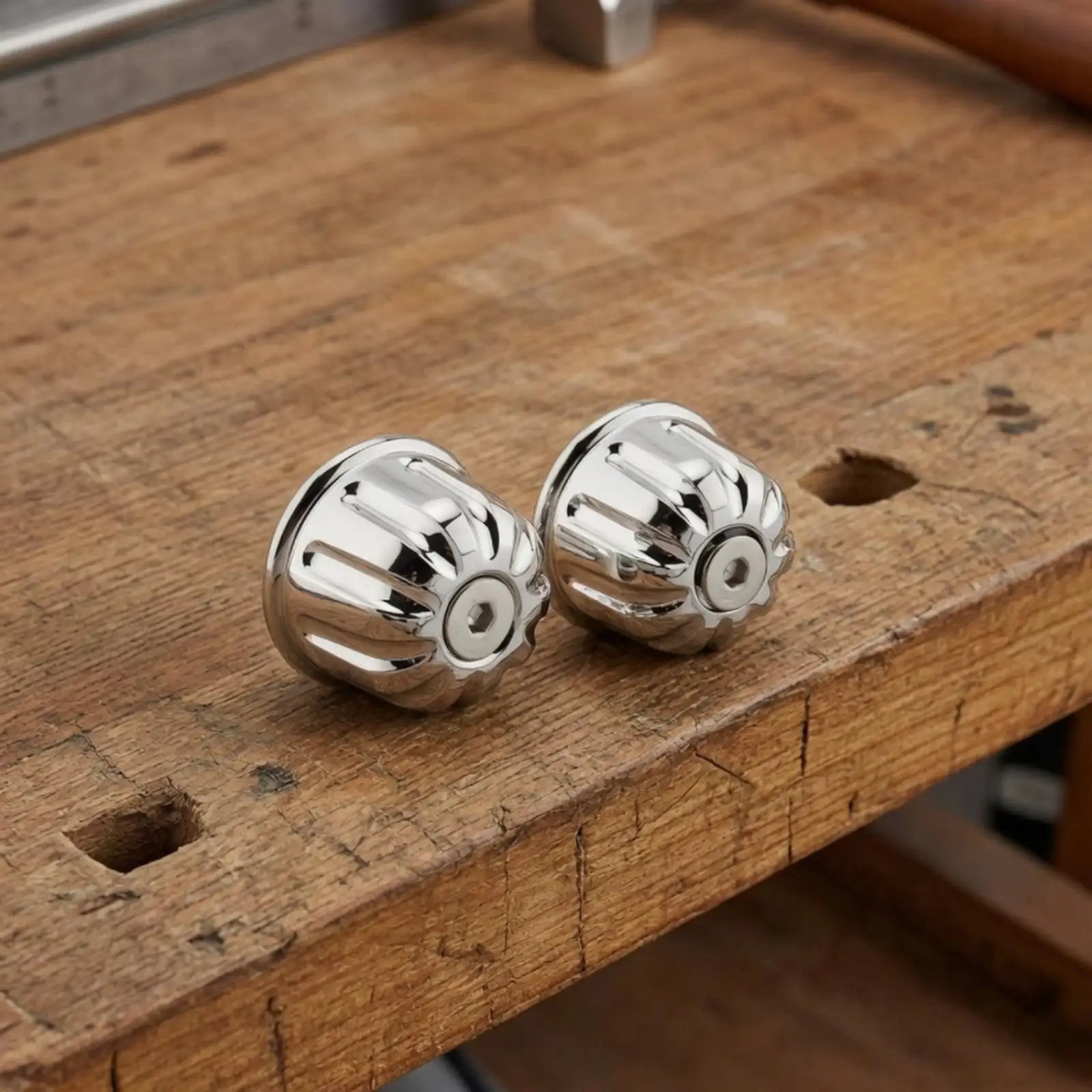 Custom Motorcycle Handlebar End Plug Aluminum Fluted Rounded Cap with Mounting Hardware for Fit