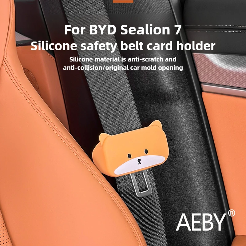 

AEBY For BYD Sealion 7 2024 Cartoon Seat Belt Cover Cute Soft Padding Sleeve Protector, Universal Safety Strap Accessories