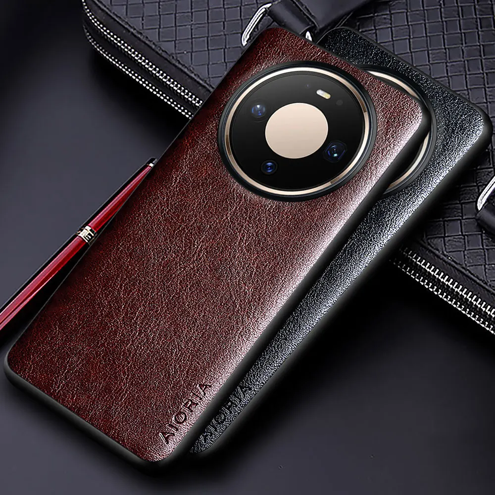 Funda de cuero PU de lujo para Huawei Mate 80 Pro, diseño de color sólido para negocios, cubierta suave de TPU y PC rígido para Huawei Mate 80.