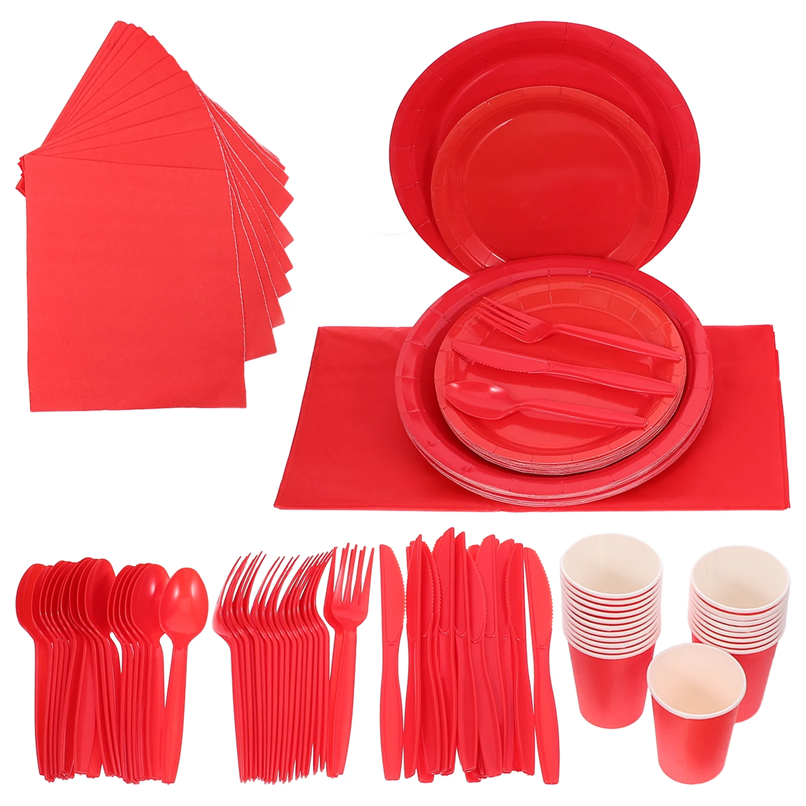 

Paper Plate Set Disposable Dinnerware Plates Napkins Party Supplies Bright Color Unique Design Safe Practical Birthday New Year