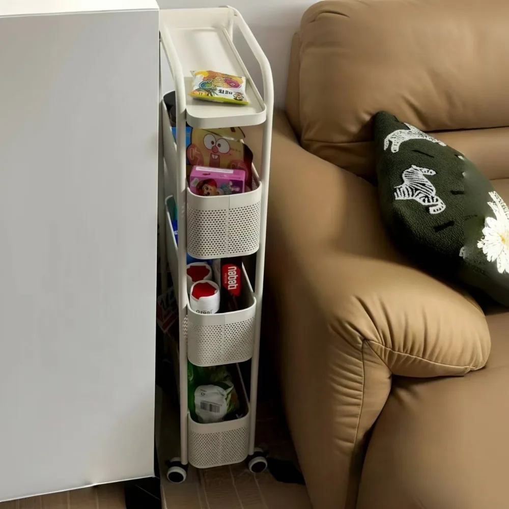 Kitchen Multi-Functional Storage Trolley Vegetable Basket Bathroom Moistureproof Mobile Cart Practical Living Room Snack Shelves image 3