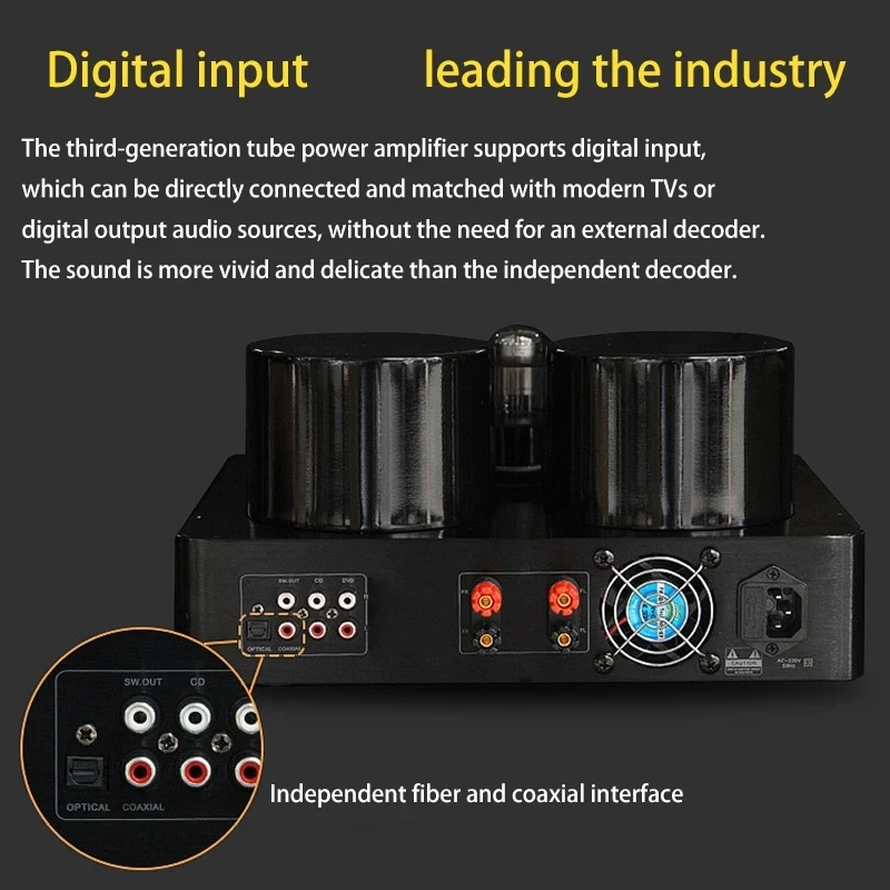 Sunbuck 200 واط + 200 واط 2.0 قناة بلوتوث المعدل WY2P 6U1 6A2 ECH81 hifi مُضخّم صوت 5200 1943 مضخم رقمي