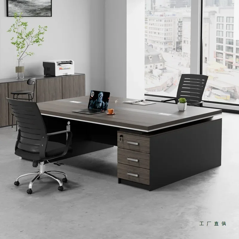 Office boss desk, opposite the two-person simple atmosphere computer desktop