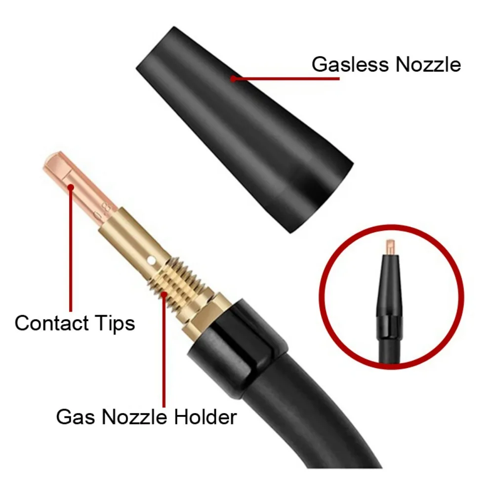 7/14Pcs KP1939-1 Airless Nozzle Gas Diffuser Flux Cored Gasless Nozzle Kit Fit Lincoln Magnum Tweco Mini/#1 Mig Accessories