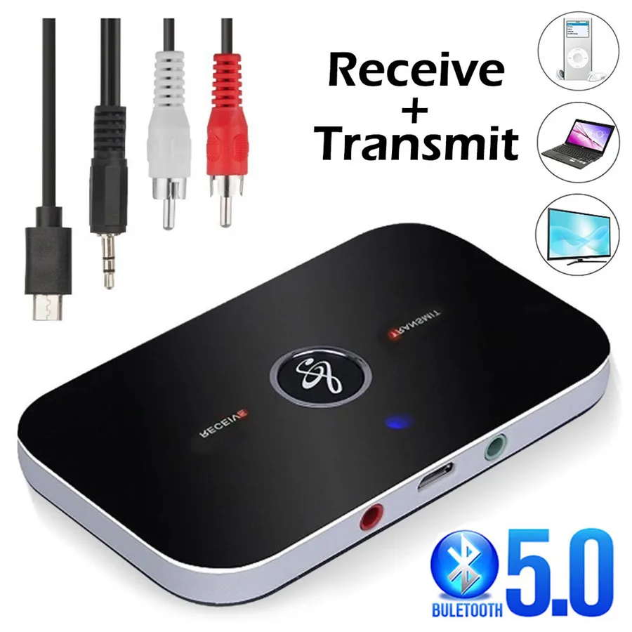 Bluetooth 5.0 Audio Transmitter Receiver Stereo 3.5mm AUX Jack RCA USB Dongle Music Wireless Adapter For Car Kit PC TV Headphone