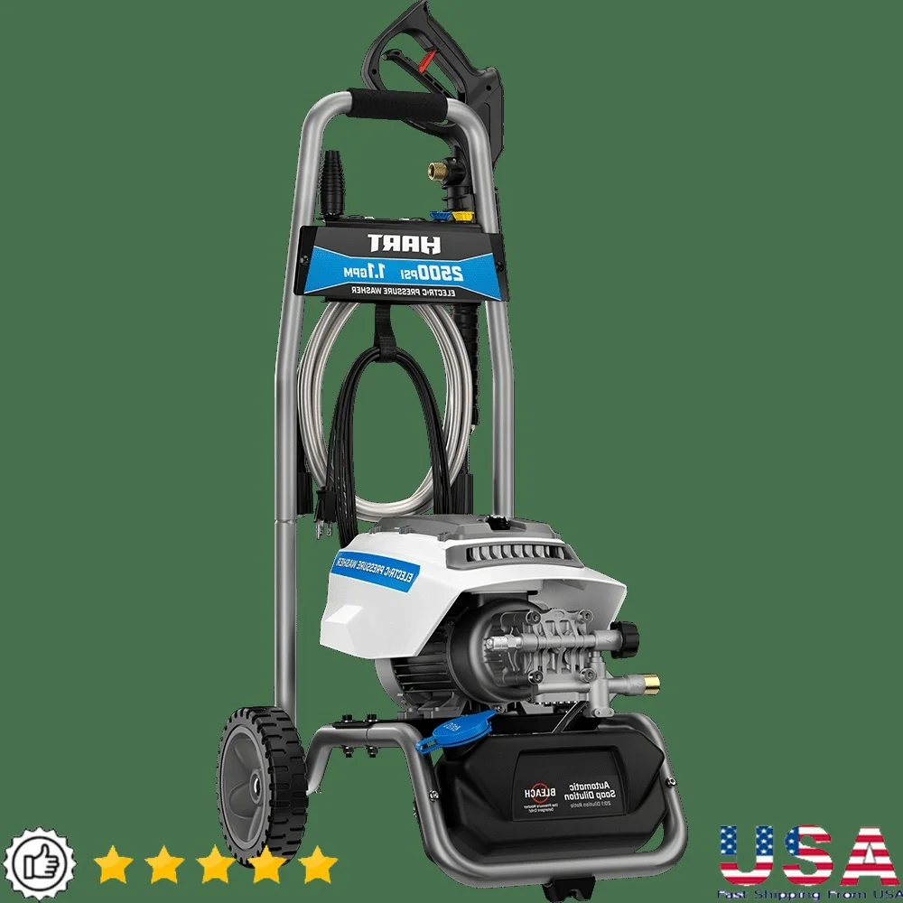 

Электрическая бесщеточная мойка высокого давления 2500 фунтов на квадратный дюйм с турбонасадкой, встроенный бак для мыла, прочная рама для ручного грузовика, легкая транспортировка