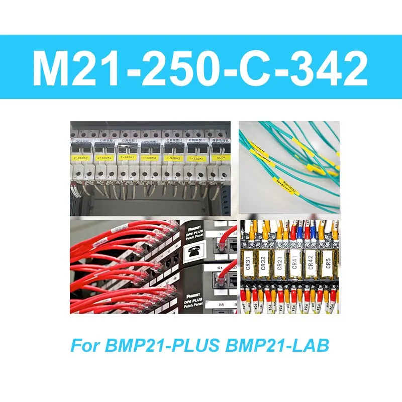 Imagem -02 - Cablelabels Industriais com o Mais Recente Chip Compatível para Brady M21187-c342-wt yl M21-125-c-342 M210 M211