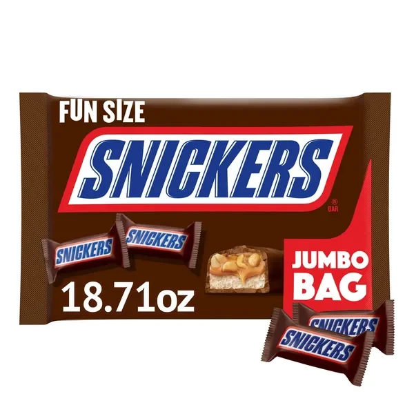 

Snickers Fun Size Chocolate Bars, 18.71 oz Jumbo Candy Bag