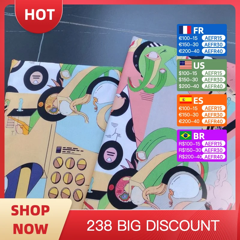 

Poplin fabric 100% pure cotton digital printing sewing handmade DIY clothing women's dresses decorative cotton fabric