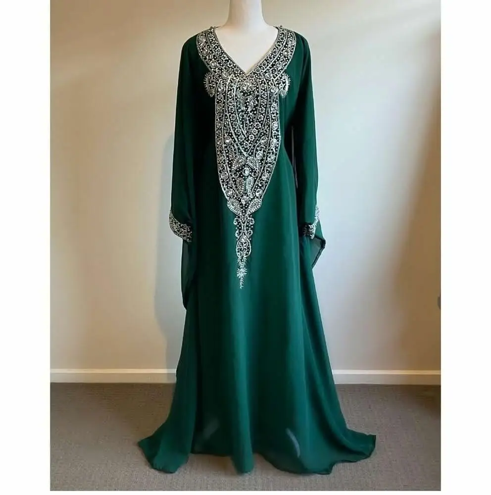 Royal Moroccan Dubai  Abaya Dress Wedding Dress Fashion Trend In Europe and America 62 Inches