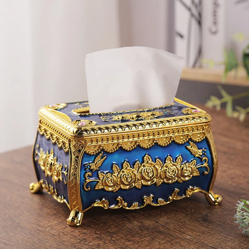 

European High-EndNapkin BoxTissue Box Paper Extraction BoxSupplies Gold HomeTissueHolder Paper Towel ToiletPaper Holder Bathroom