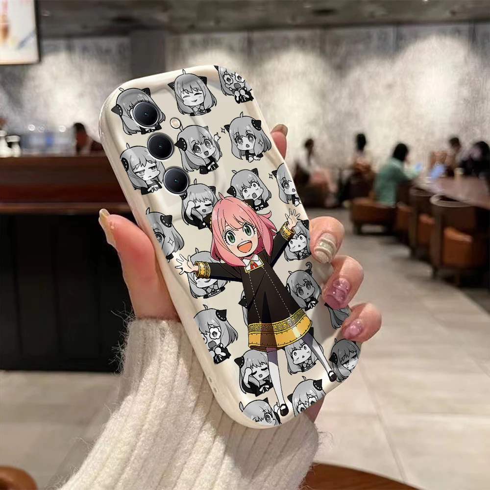 Anime SPY X Family Anya 3D Wave Case For OPPO Realme 12 11 10 9 8 7 7i 6 5 Pro Plus C67 C55 C31 C35 C11 C12 C15 C20 C21Y Cover