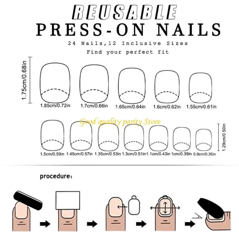 M4ya Rose Press On Square uñas falsas, brillo pegado en uña para decoraciones uñas