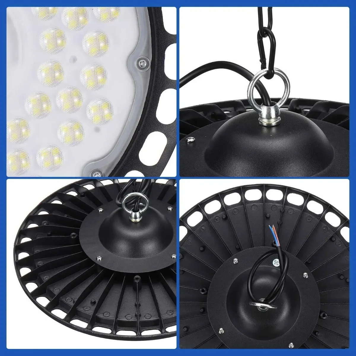 UFO LED High Bay Light IP65 Waterproof Warehouse Workshop Garage Market Light High Light Transmission Lamp Shade Industrial Lamp