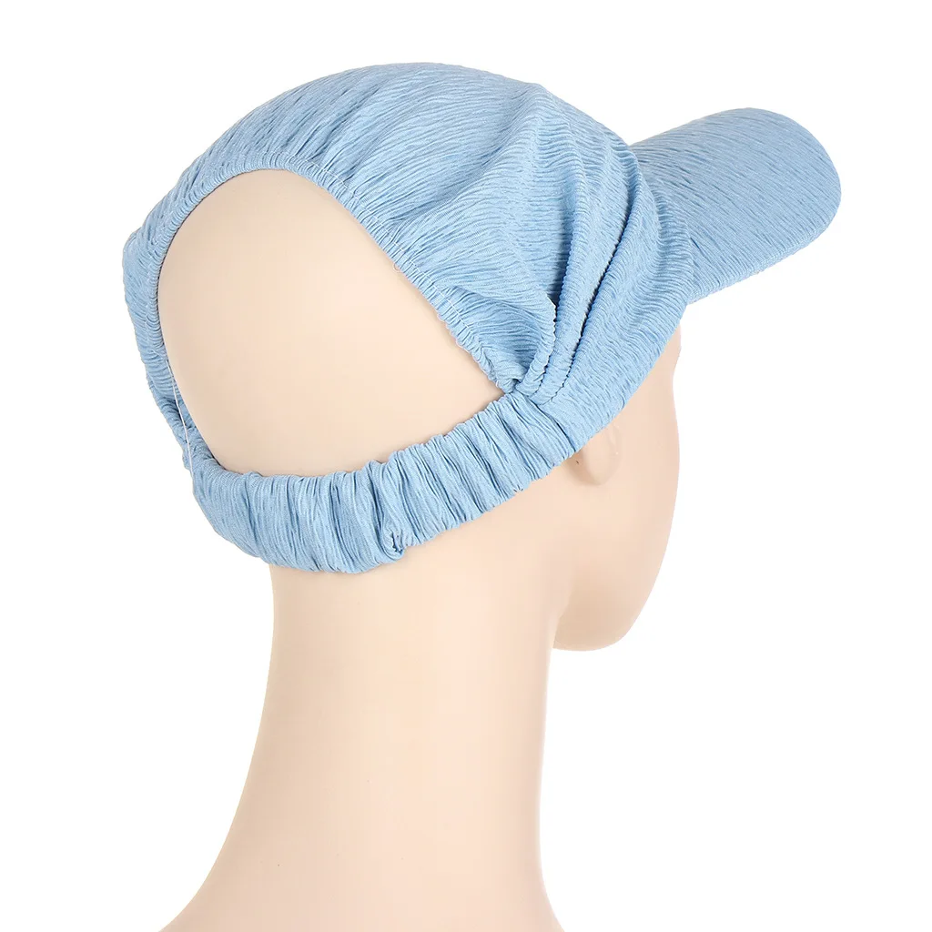 New summer candy color multifunctional sunscreen with brim solid color headscarf