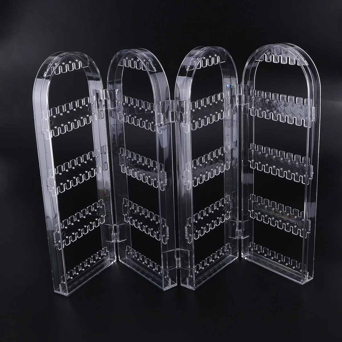 

1Pcs Gate Shaped Jewelry Rack Foldable 5 Tiers Acrylic Earrings Stand Organizer Jewelry Holder Rings Display Organizer for Girls