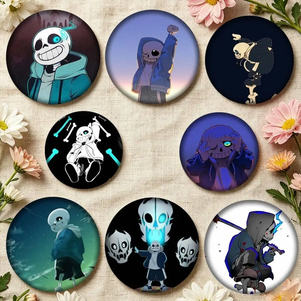 U-Undertale S-Sans Toby Fox Game  25 32 44 58 75mm Badges Personalized Round Brooches Pins Accessory Gift