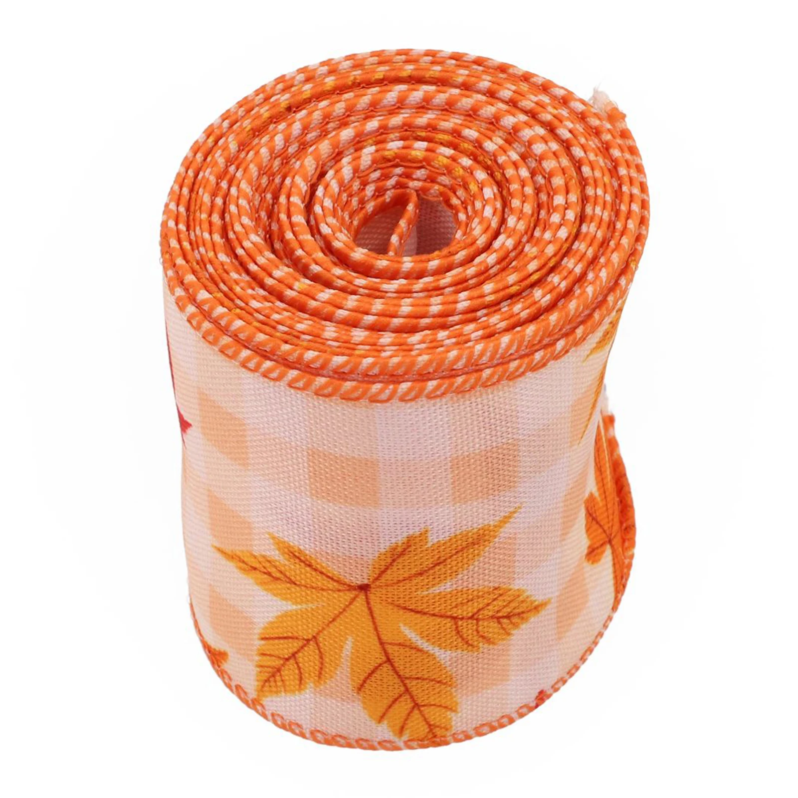 Autumn Ribbon Rolls Fall Burlap Ribbon Non-fading Colors 15 Feet Long 2.36 Inches Wide 5 Yards Long Clear Pattern Printing