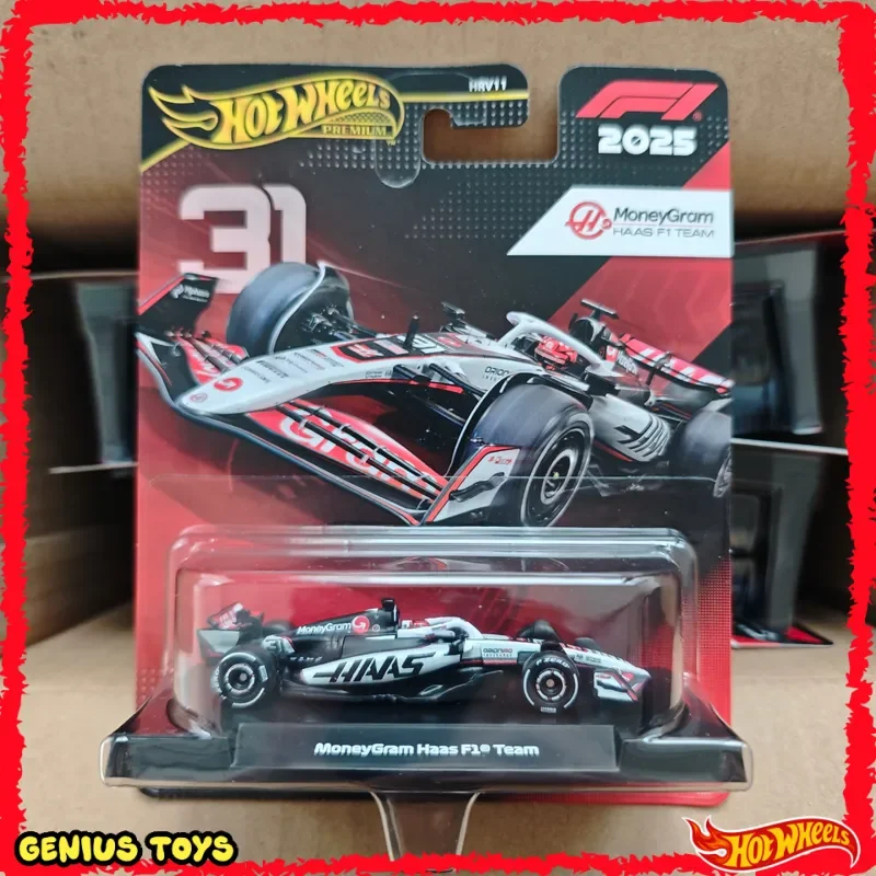 ホットウィール プレミアム 2025 F1 グランプリ マネーグラム ハースF1チーム # 31 1:64 ダイキャスト合金製メタルボディ F1 レーシングカー コレクターズギフト