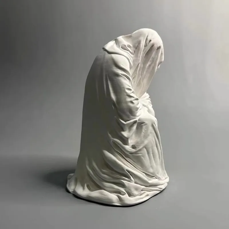 Ghost Wizard Death Robe Sculpture Art Figurine Room Decoration Creative Gypsum Ornaments European Retro Desktop Decor Statue