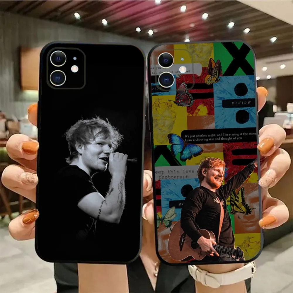 Singer Ed S-Sheeran Phone Case For iPhone15,14,13,12,11,Pro,Max,Plus,Mini,X,XS,XR,8,7,6,S,Plus,SE Soft Black Case