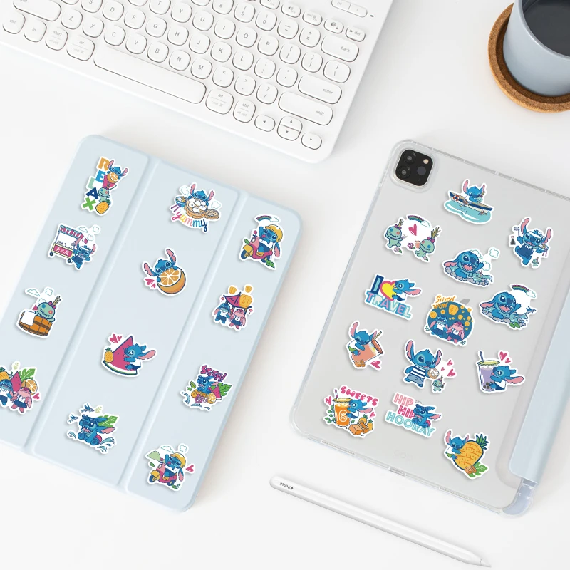 40 ชิ้นดิสนีย์สติทช์น่ารักการ์ตูนสติกเกอร์ DIY โทรศัพท์กีตาร์แล็ปท็อปกระเป๋าเดินทางสเก็ตบอร์ดตลกกราฟฟิตี้สติ๊กเกอร์